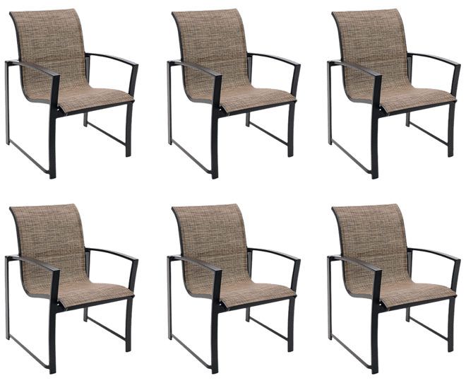 Wythburn Mix and Match Sleek Sling Outdoor Dining Chairs, Set of 6, Created for Macy's