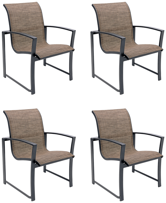 Wythburn Mix and Match Sleek Sling Outdoor Dining Chairs, Set of 4, Created for Macy's