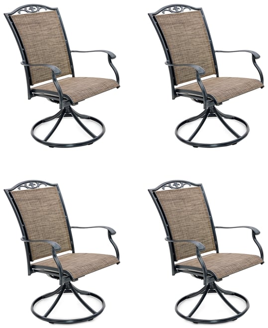 Wythburn Mix and Match Filigree Sling Outdoor Swivel Chairs, Set of 4, Created for Macy's