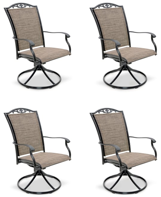 Wythburn Mix and Match Filigree Sling Outdoor Swivel Chairs, Set of 4, Created for Macy's