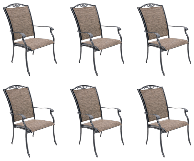 Wythburn Mix and Match Filigree Sling Outdoor Dining Chairs, Set of 6, Created for Macy's