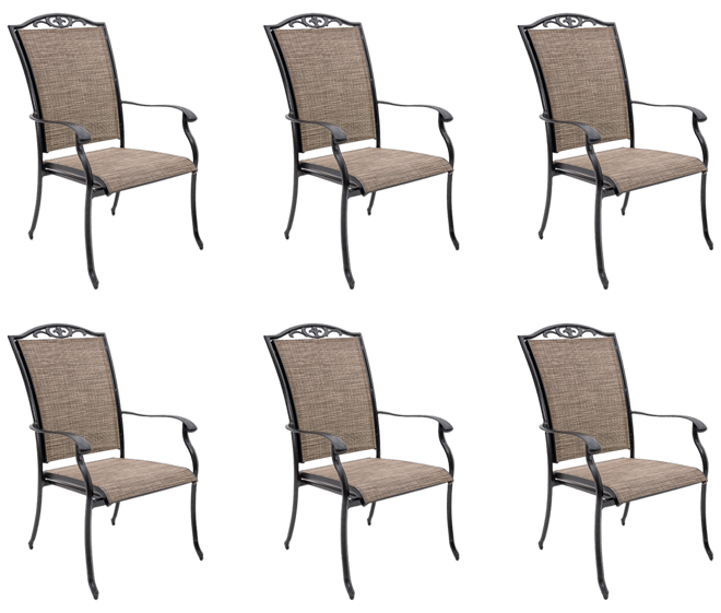 Wythburn Mix and Match Filigree Sling Outdoor Dining Chairs, Set of 6, Created for Macy's
