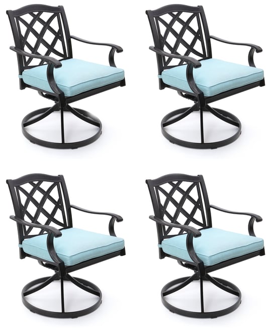 Wythburn Mix and Match Lattice Outdoor Swivel Chairs, Set of 4, Created for Macy's