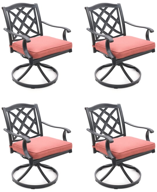 Wythburn Mix and Match Lattice Outdoor Swivel Chairs, Set of 4, Created for Macy's