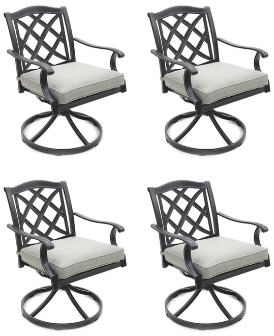Wythburn Mix and Match Lattice Outdoor Swivel Chairs, Set of 4, Created for Macy's