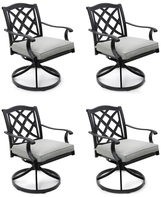 Wythburn Mix and Match Lattice Outdoor Swivel Chairs, Set of 4, Created for Macy's