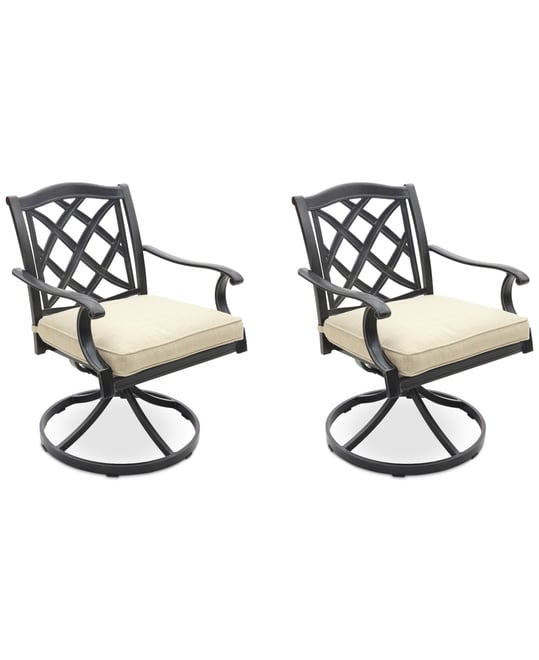 Wythburn Mix and Match Lattice Outdoor Swivel Chairs, Set of 2, Created for Macy's