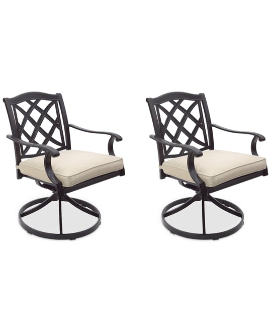 Wythburn Mix and Match Lattice Outdoor Swivel Chairs, Set of 2, Created for Macy's