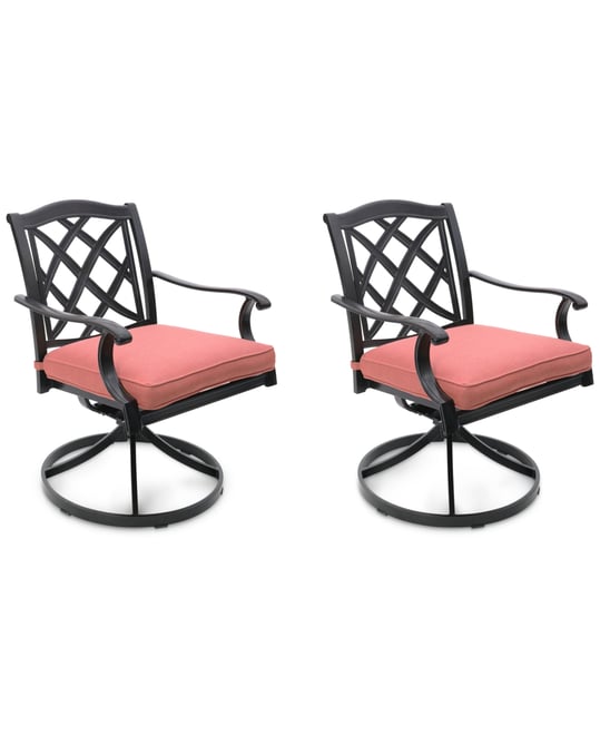 Wythburn Mix and Match Lattice Outdoor Swivel Chairs, Set of 2, Created for Macy's