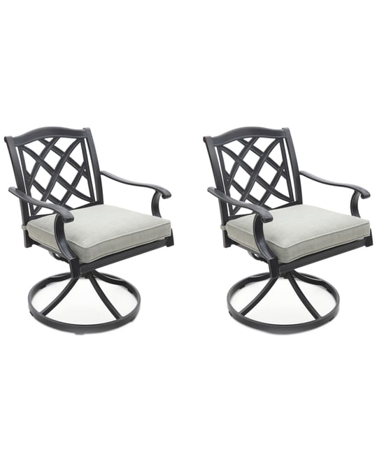 Wythburn Mix and Match Lattice Outdoor Swivel Chairs, Set of 2, Created for Macy's