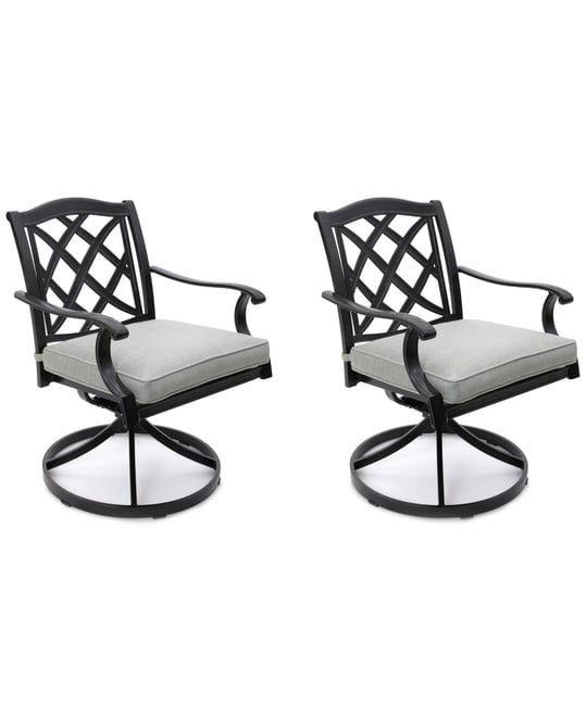 Wythburn Mix and Match Lattice Outdoor Swivel Chairs, Set of 2, Created for Macy's