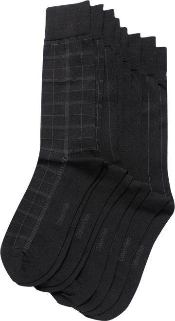 Men's Crew Length Microfiber Dress Socks, Assorted Patterns, Pack of 4