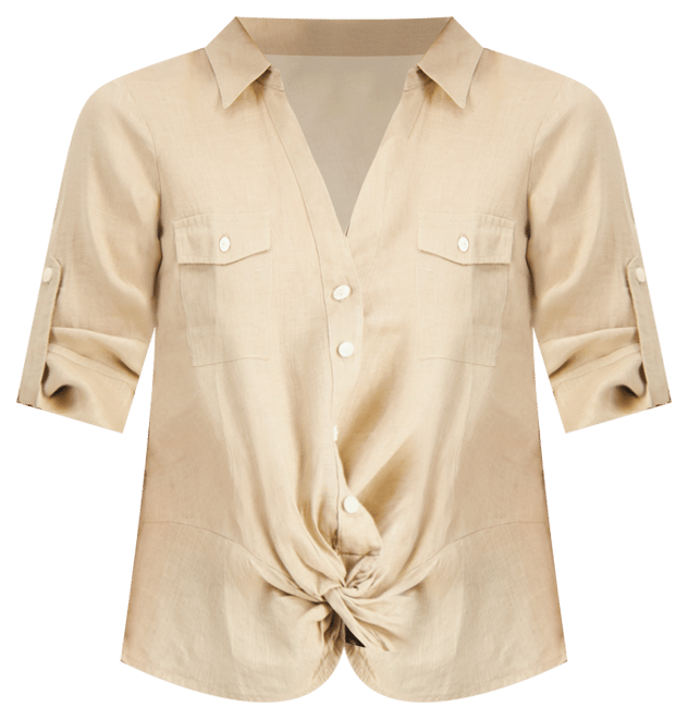Women's Linen Twist-Hem Blouse, Created for Macy's