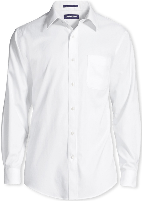 Men's Traditional Fit Solid No Iron Supima Pinpoint Straight Collar Dress Shirt