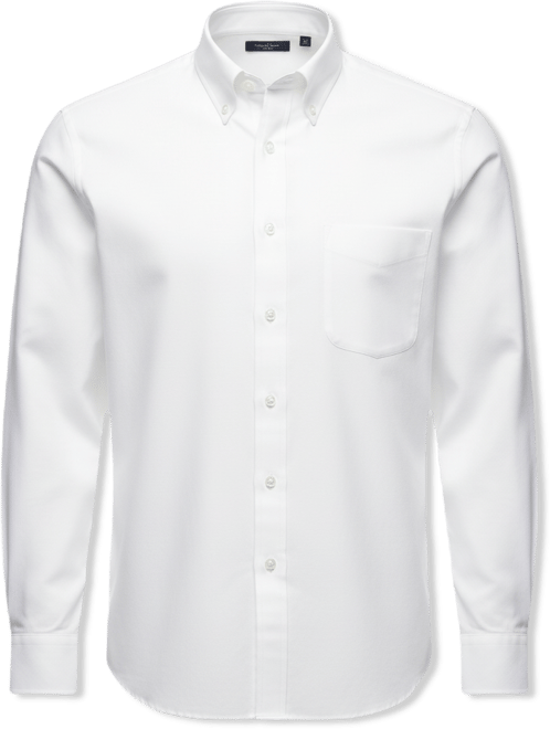 Men's Long Sleeve Solid Oxford Dress Shirt