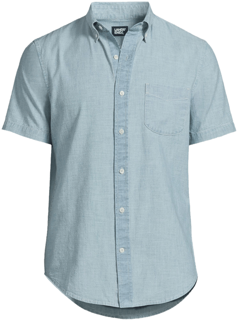 Men's Short Sleeve Button Down Chambray Shirt