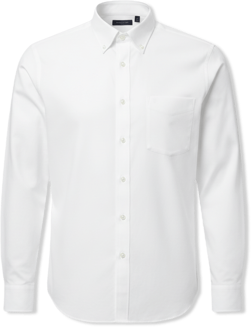 Men's Long Sleeve Solid Oxford Dress Shirt