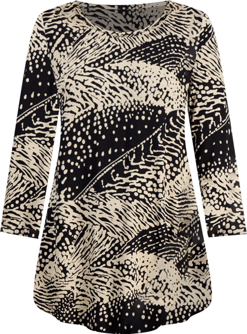 Women's Printed Scoop-Neck 3/4-Sleeve Top, Created for Macy's