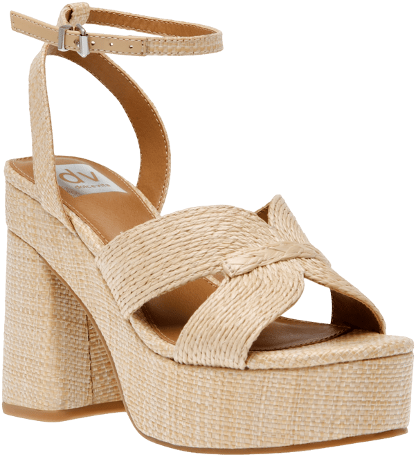 DV Dolce Vita Women s Waylan Raffia Platform Crossband Dress Sandals Macy s