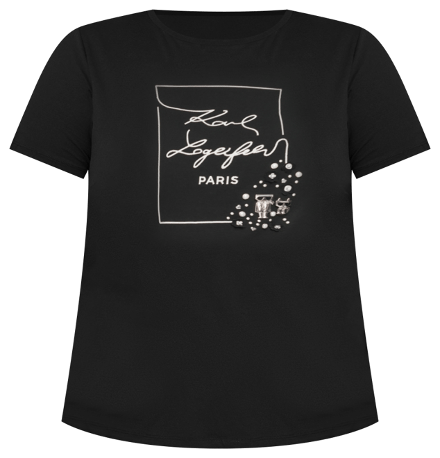 売れ筋商品|||カールラガーフェルド カットソー トップス レディース Plus Size Pin Logo Short-Sleeve T-Shirt, First@Macys Black KARL LAGERFELD PARIS Plus Size Pin Logo Short-Sleeve T-Shirt