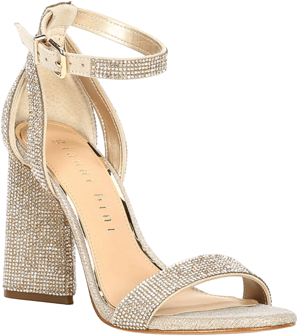 Gianni Bini Haydn Clear Rhinestone Bow Ankle Strap Dress Heels