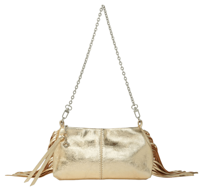 Maje Miss M Metallic Leather Fringed Clutch | Bloomingdale's