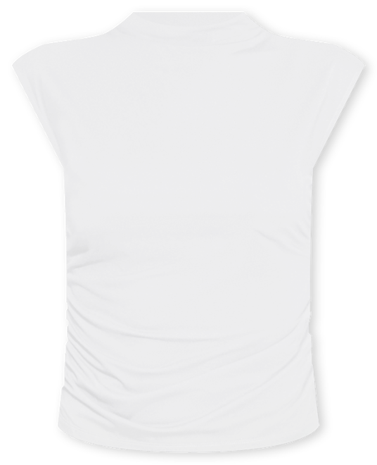 Women's Mock-Neck Sleeveless Side-ruched Knit Top, Regular & Petite