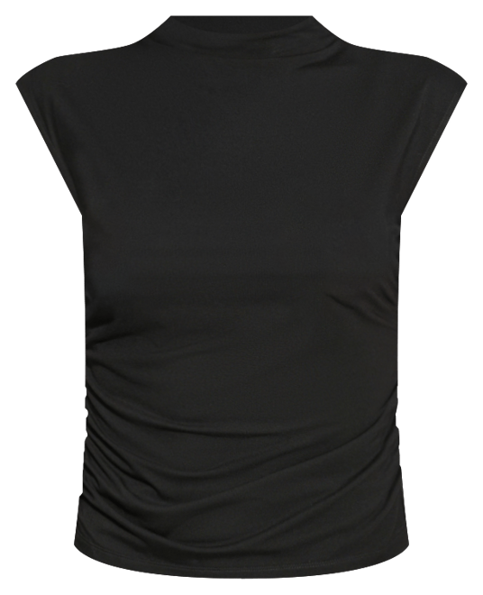 Women's Mock-Neck Sleeveless Side-ruched Knit Top, Regular & Petite