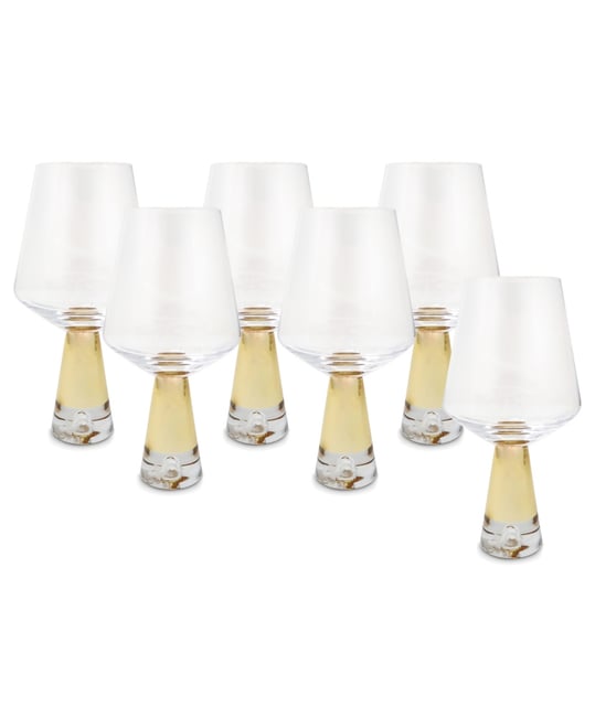 Stemmed Wine Glasses, Set of 6