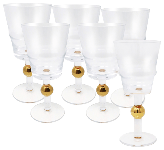 Ball on Stem Wine Glasses, Set of 6