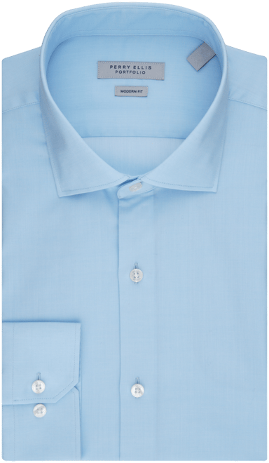 Perry Ellis Men's Modern-Fit Lux Twill Solid Dress Shirt