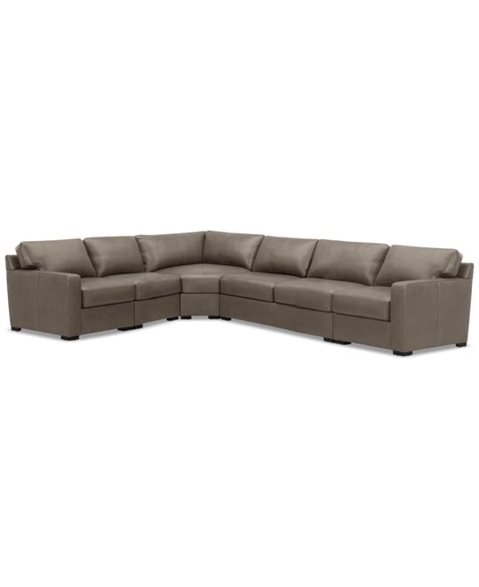 Radley 148" 5-Pc. Leather Wedge L Shape Modular Sectional, Created for Macy's