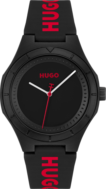 Men's Lit for Him Quartz Black Silicone Watch 42mm