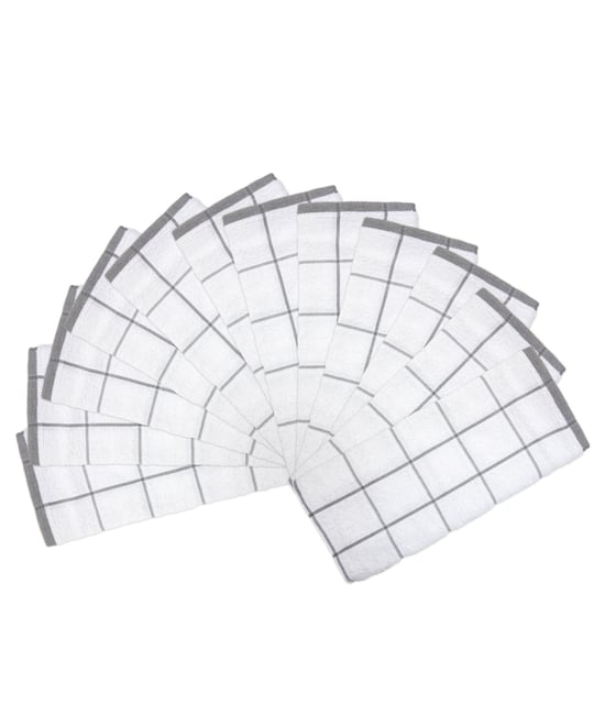 Arkwright Cotton Kitchen Towels (12 Pack, 15x25 in.) Windowpane Stripes