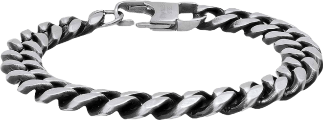 Men's Gunmetal-Tone Stainless Steel Cuban Link Chain Bracelet