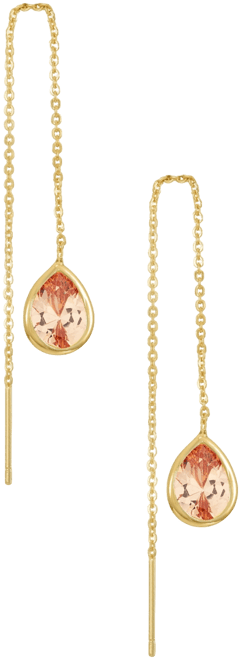 Barely There Chain Cubic Zirconia 18K Gold Plated Dangle Earrings