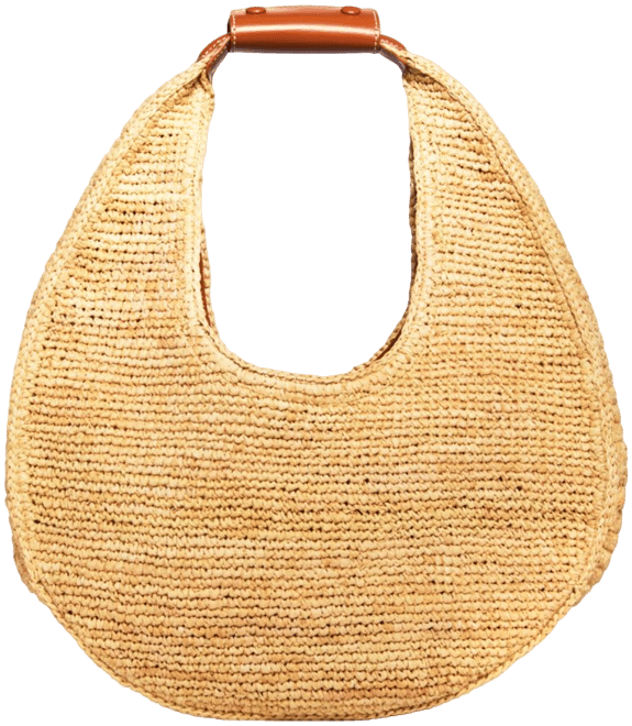 【STAUD】Large Raffia Moon Tote Bag STAUD_MOONRAFFIATOTEBAG_NATURA