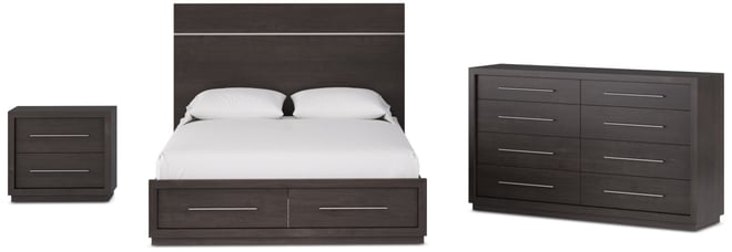 Tivie 3pc Bedroom Set (King Storage Bed + Dresser + Nightstand), Created for Macy's
