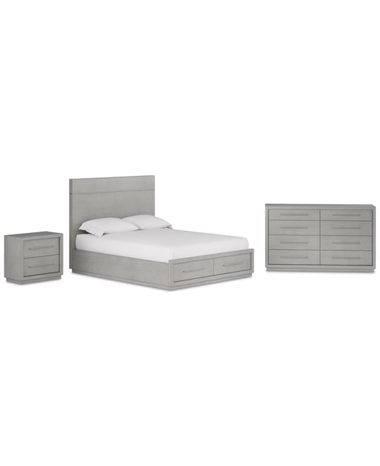 Tivie 3pc Bedroom Set (California King Storage Bed + Dresser + Nightstand), Created for Macy's