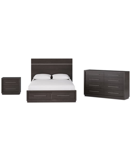 Tivie 3pc Bedroom Set (California King Storage Bed + Dresser + Nightstand), Created for Macy's