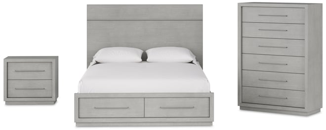 Tivie 3pc Bedroom Set (Queen Storage Bed + Chest + Nightstand), Created for Macy's