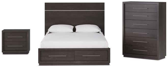 Tivie 3pc Bedroom Set (Queen Storage Bed + Chest + Nightstand), Created for Macy's