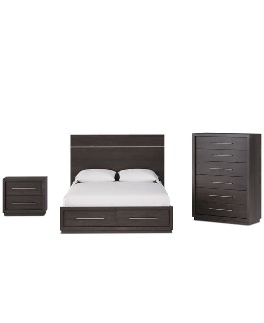 Tivie 3pc Bedroom Set (California King Storage Bed + Chest + Nightstand), Created for Macy's