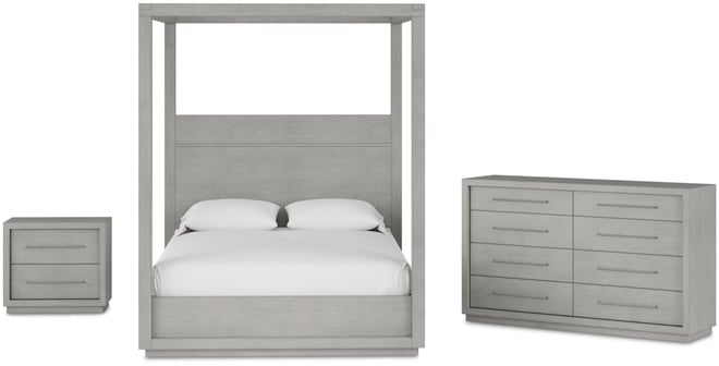 Tivie 3pc Bedroom Set (Full Canopy Bed + Dresser + Nightstand), Created for Macy's