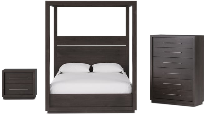 Tivie 3pc Bedroom Set (Canopy Queen Bed + Chest + Nightstand), Created for Macy's
