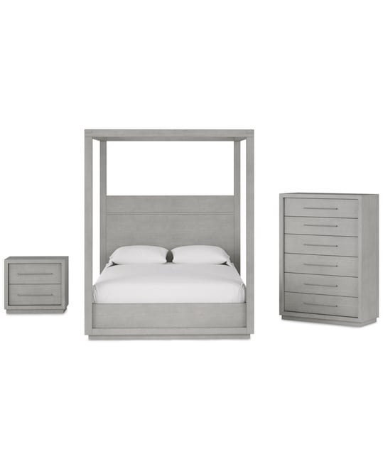 Tivie 3pc Bedroom Set (Full Canopy Bed + Chest + Nightstand), Created for Macy's