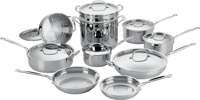 Chefs Classic Stainless 17-Pc. Cookware Set