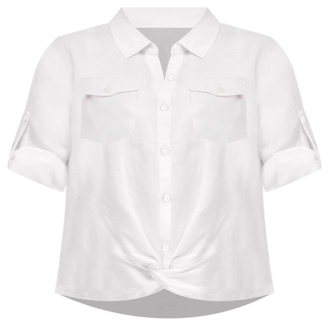 トップス imc I.N.C. International Concepts Women's Linen Twist-Hem Blouse