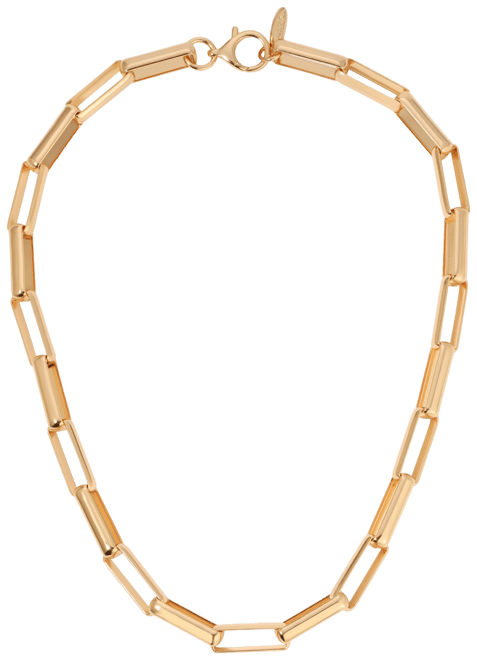18k Gold Plated Rectangular Link Necklace