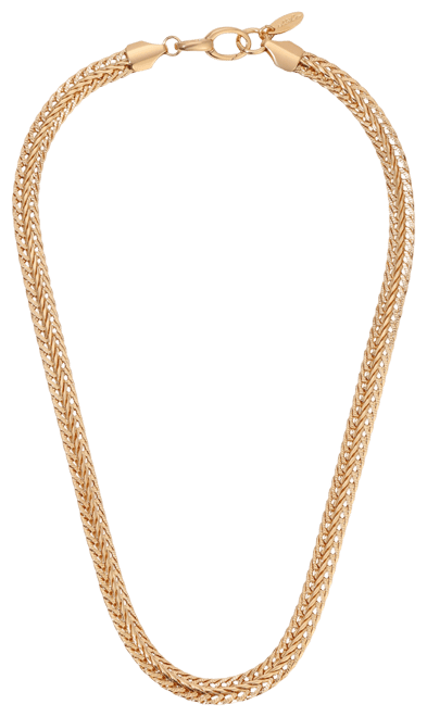 Woven 18k Gold Plated Chain Necklace